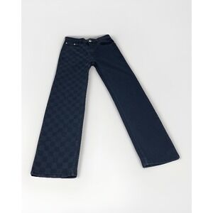 NEW Public Record Big Boy Jeans 14/16|L Regular Straight‎ Fit Checkerboard Denim
